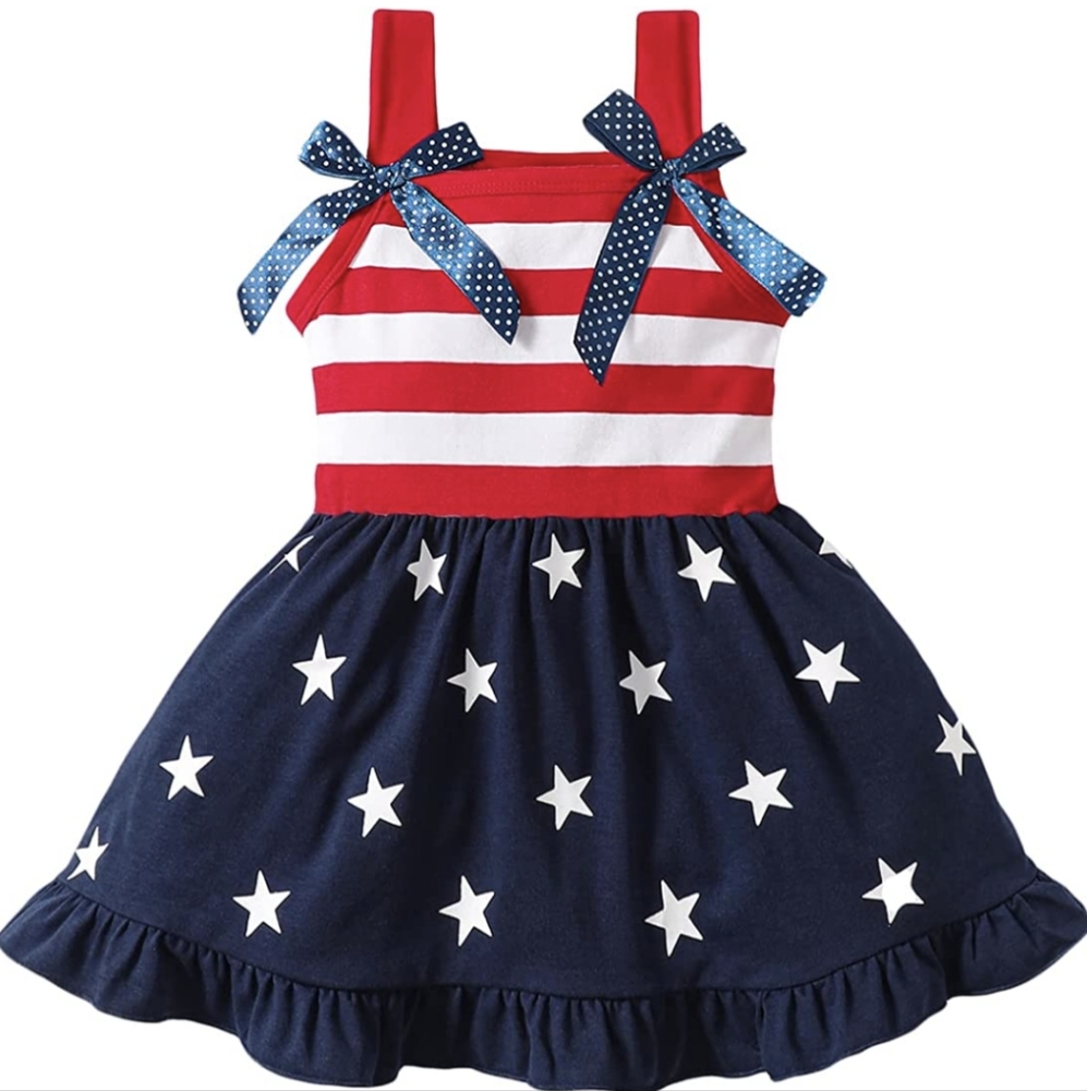 Independence Day Girl Outfit Clothes Dress 4th of July stars america patriotic